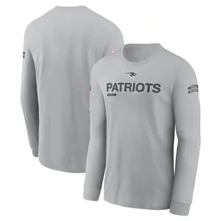 New England Patriots 2024 Salute To Service Long Sleeve T-Shirt Gray