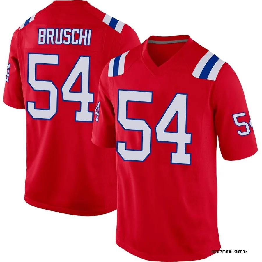 Tedy Bruschi New England Patriots Men's Game Alternate Nike Jersey - Red